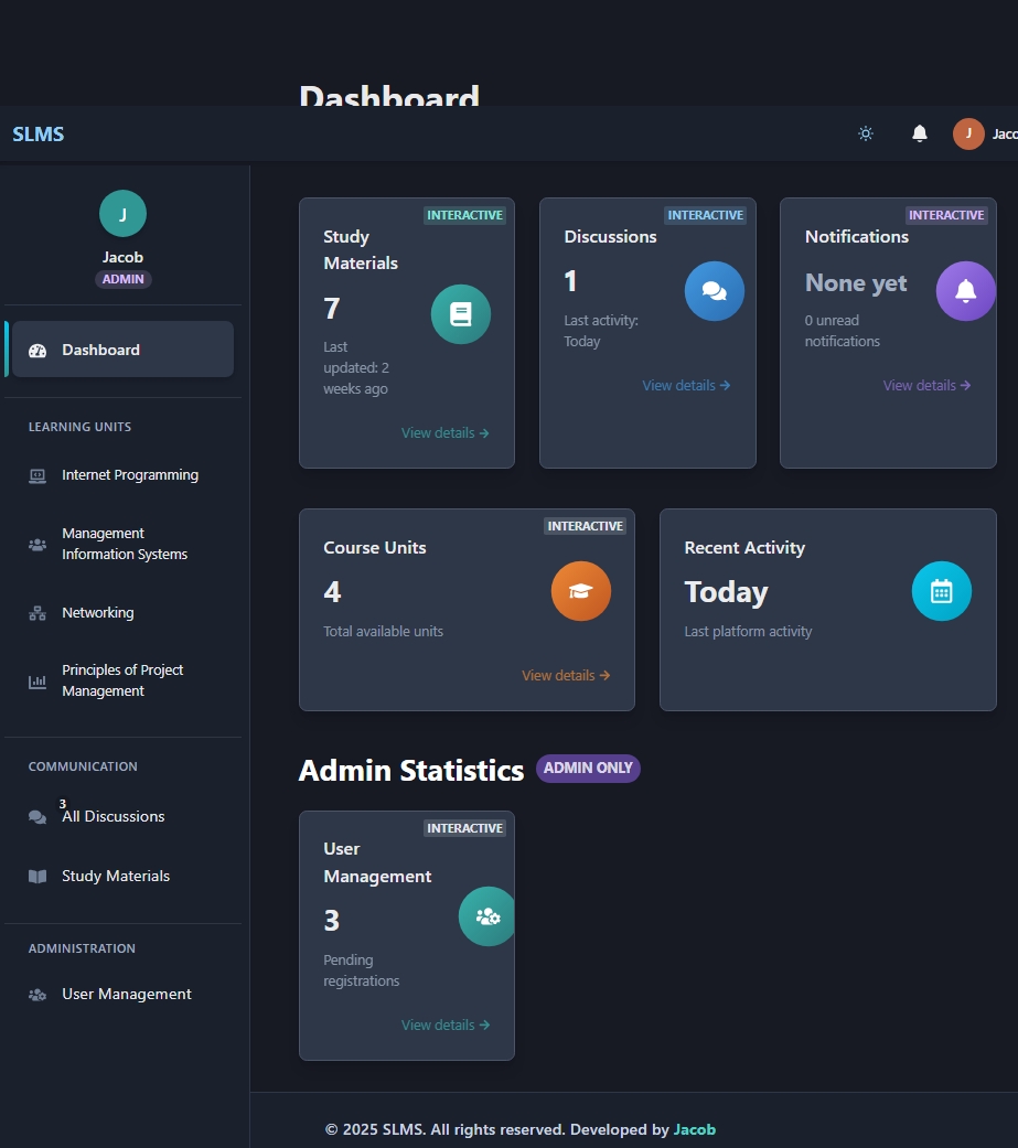 Learning Management System Dashboard